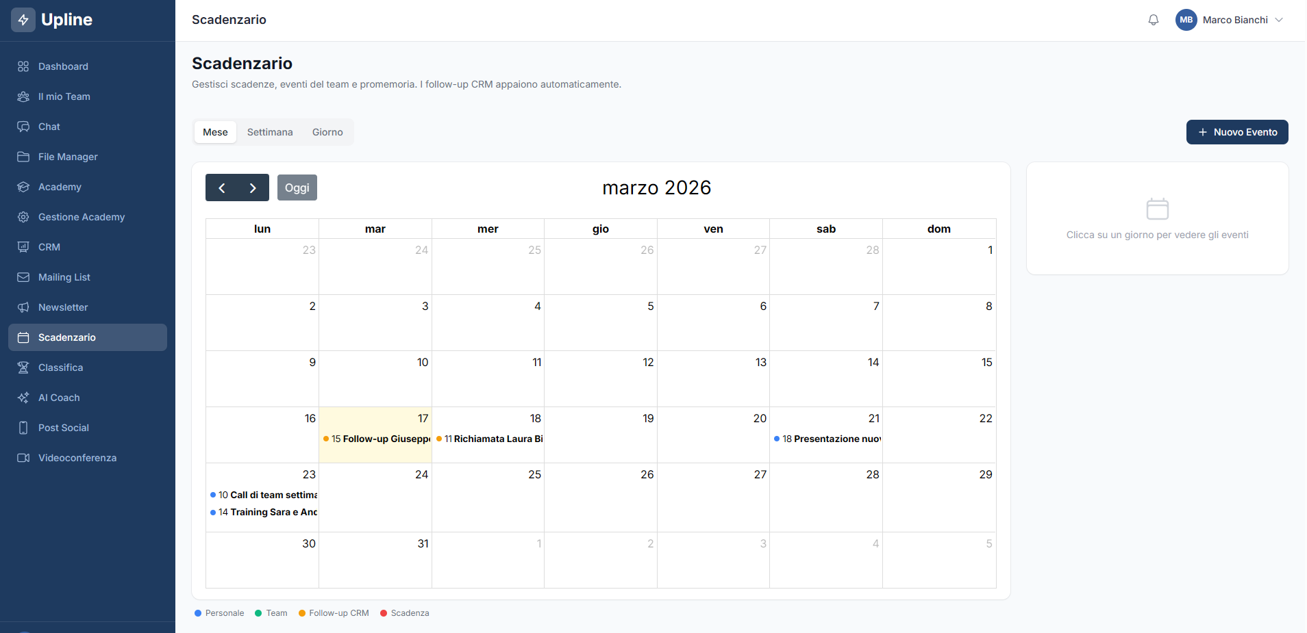 Screenshot Calendario